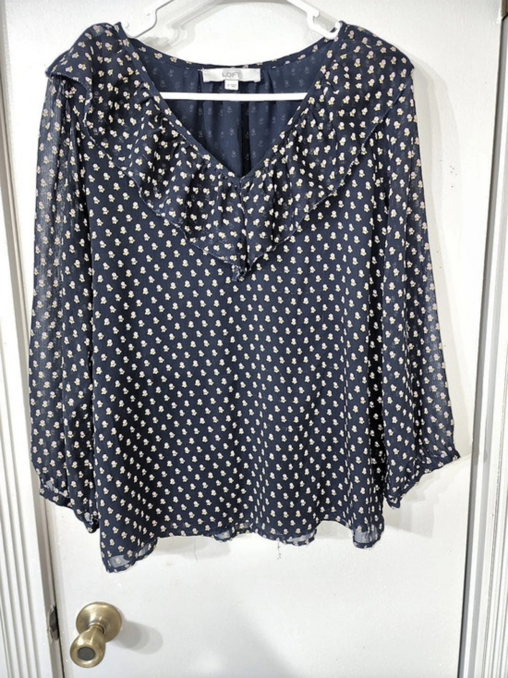 LOFT Floral Blouse in Black Very Sophisticated.
